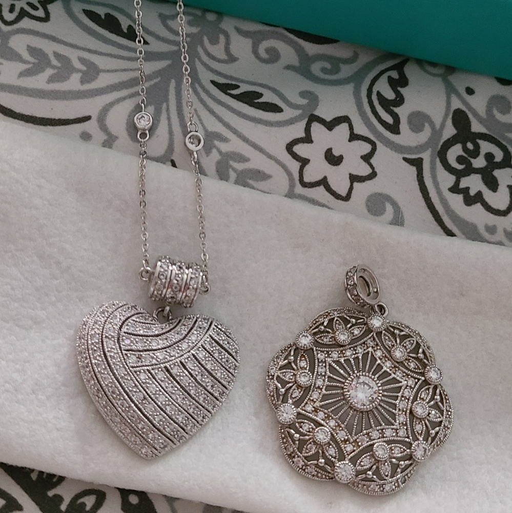 Joseph Esposito ESPO 925 CZ magnetic chain with heart pendant